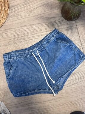 Women’s Aerie Blue Denim-Style Drawstring Shorts